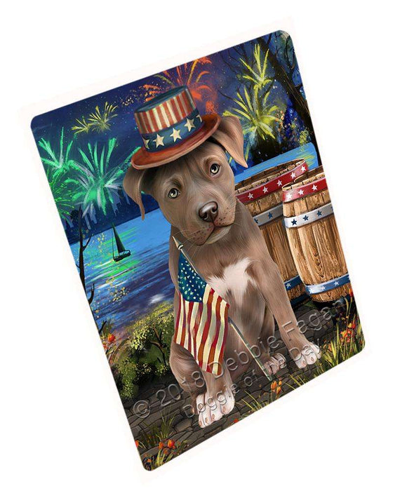 4th of July Independence Day Fireworks Pit bull Dog at the Lake Cutting Board C57624