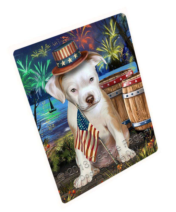 4th of July Independence Day Fireworks Pit bull Dog at the Lake Cutting Board C57627