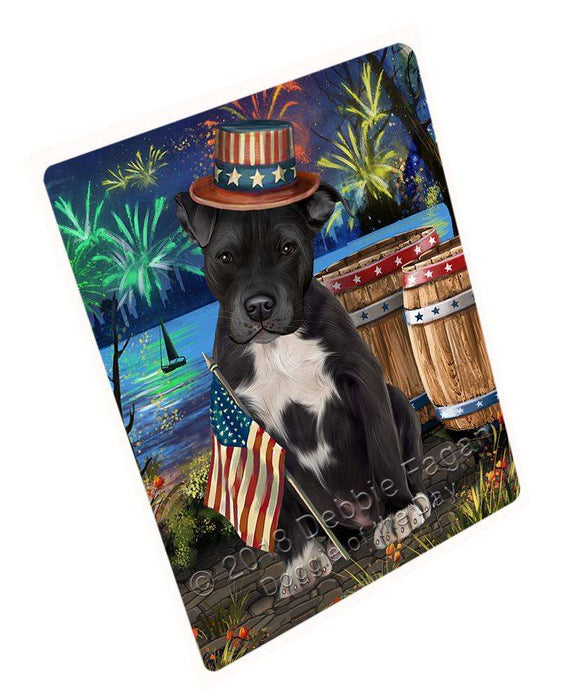 4th of July Independence Day Fireworks Pit bull Dog at the Lake Cutting Board C57630