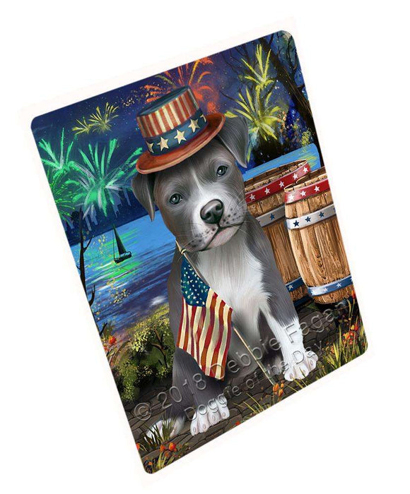 4th of July Independence Day Fireworks Pit bull Dog at the Lake Large Refrigerator / Dishwasher Magnet RMAG67242