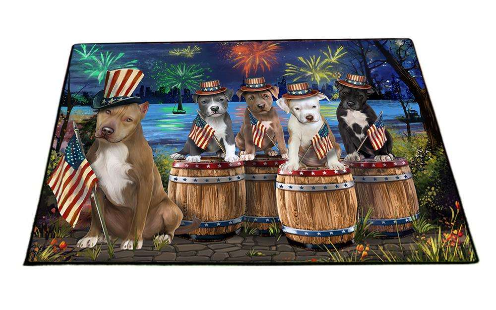 4th of July Independence Day Fireworks Pit Bulls at the Lake Floormat FLMS50964
