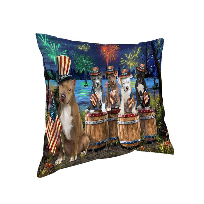 4th of July Independence Day Fireworks Pit Bulls at the Lake Pillow PIL60248