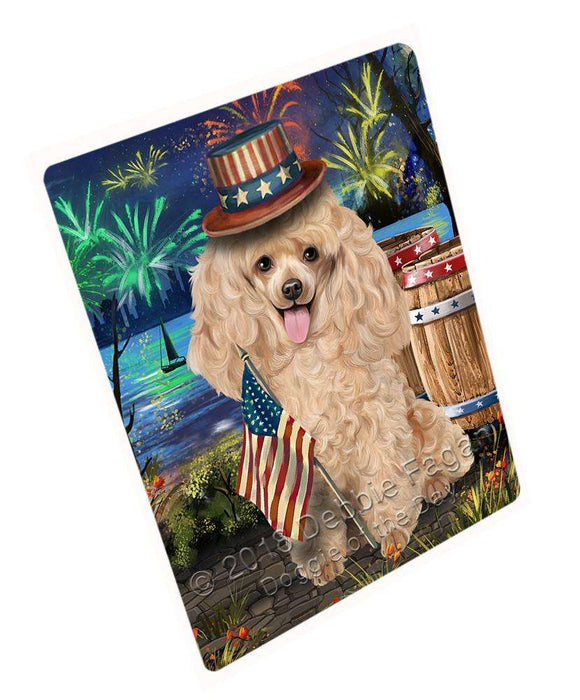 4th of July Independence Day Fireworks Poodle Dog at the Lake Blanket BLNKT76926