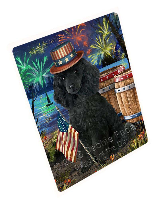4th of July Independence Day Fireworks Poodle Dog at the Lake Blanket BLNKT76935