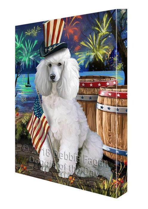 4th of July Independence Day Fireworks Poodle Dog at the Lake Canvas Print Wall Art Décor CVS77417