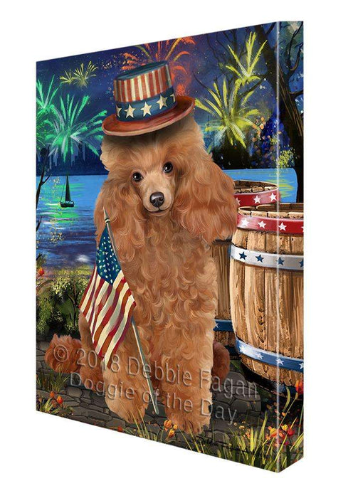 4th of July Independence Day Fireworks Poodle Dog at the Lake Canvas Print Wall Art Décor CVS77426