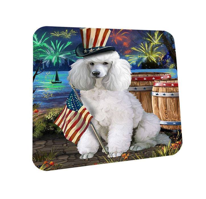 4th of July Independence Day Fireworks Poodle Dog at the Lake Coasters Set of 4 CST51162