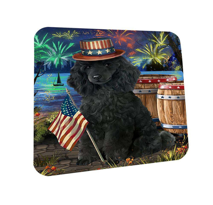 4th of July Independence Day Fireworks Poodle Dog at the Lake Coasters Set of 4 CST51165