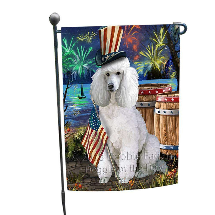4th of July Independence Day Fireworks Poodle Dog at the Lake Garden Flag GFLG51125