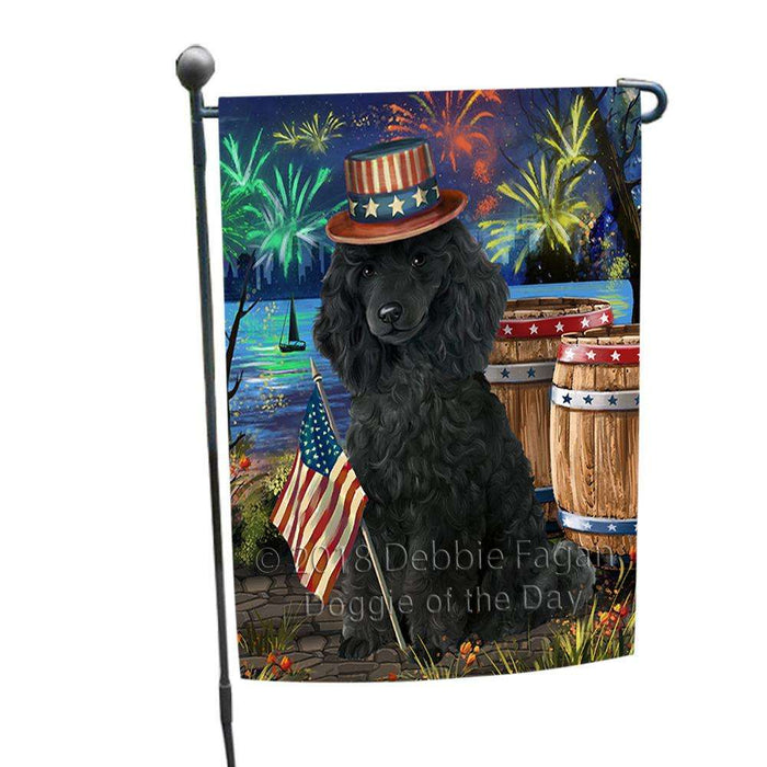 4th of July Independence Day Fireworks Poodle Dog at the Lake Garden Flag GFLG51128