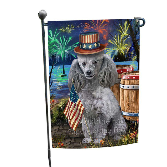 4th of July Independence Day Fireworks Poodle Dog at the Lake Garden Flag GFLG51129