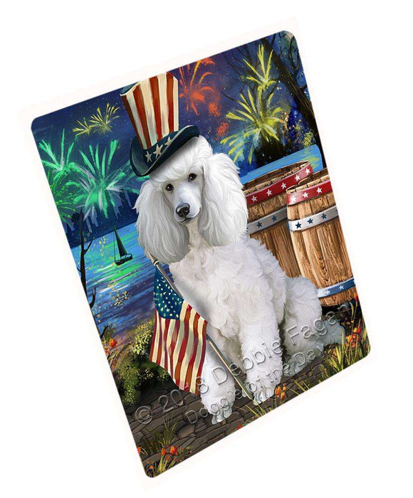 4th of July Independence Day Fireworks Poodle Dog at the Lake Large Refrigerator / Dishwasher Magnet RMAG67266