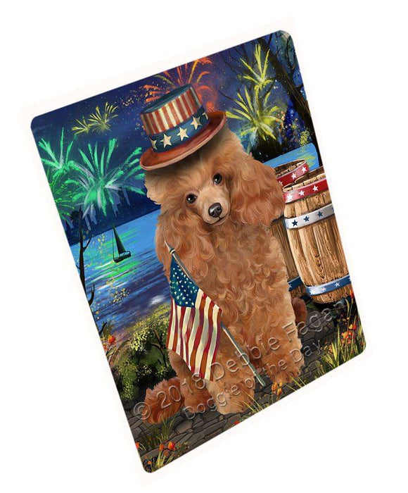 4th of July Independence Day Fireworks Poodle Dog at the Lake Large Refrigerator / Dishwasher Magnet RMAG67272