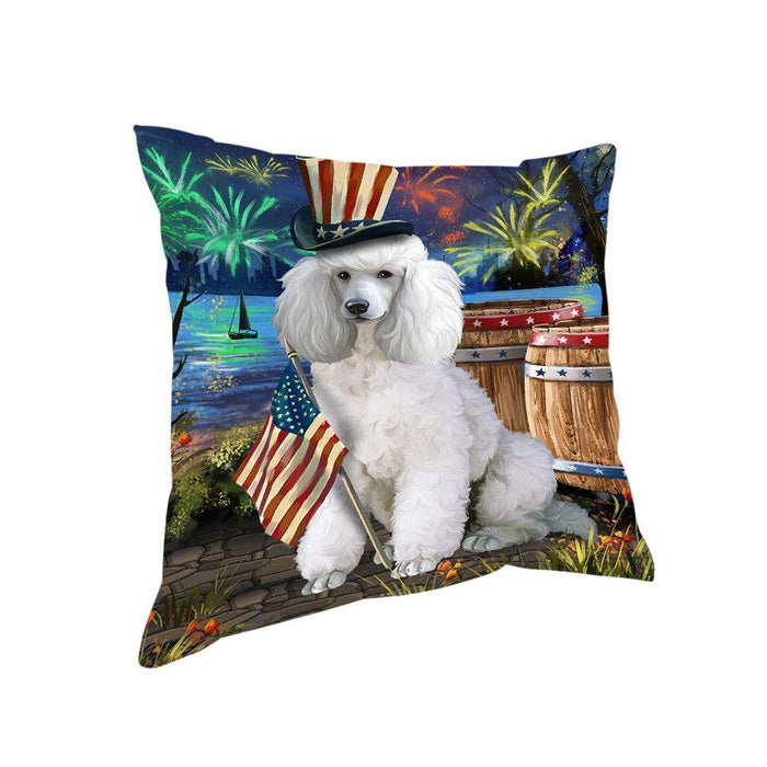 4th of July Independence Day Fireworks Poodle Dog at the Lake Pillow PIL60876