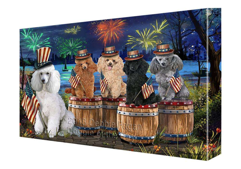 4th of July Independence Day Fireworks Poodles at the Lake Canvas Print Wall Art Décor CVS76013
