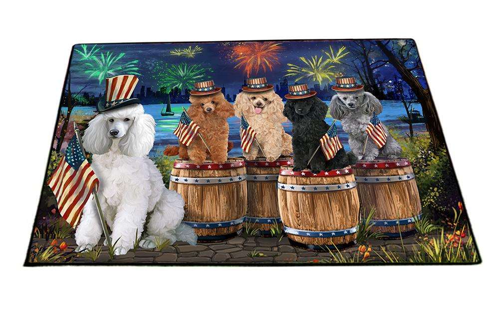 4th of July Independence Day Fireworks Poodles at the Lake Floormat FLMS50967