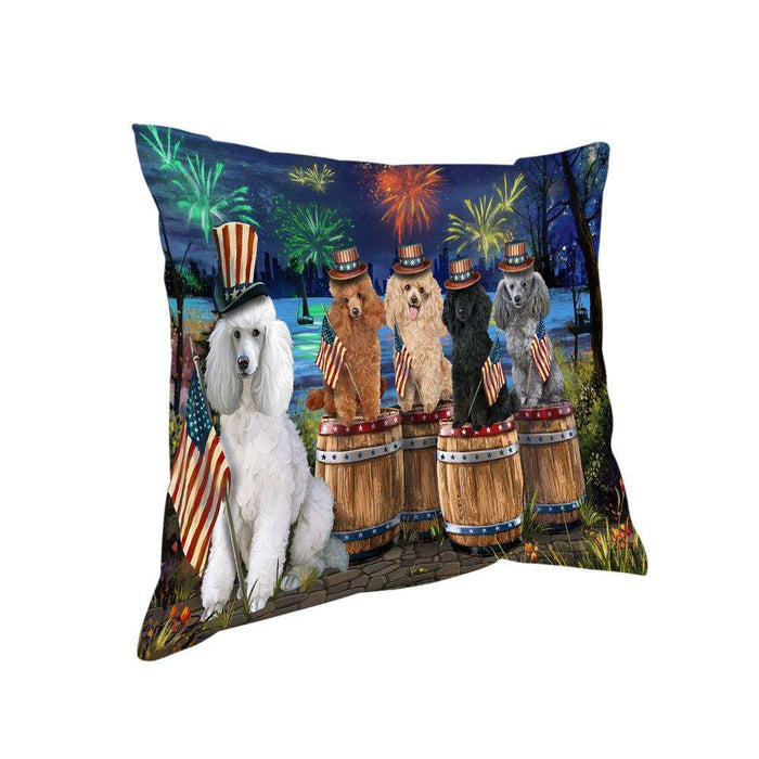 4th of July Independence Day Fireworks Poodles at the Lake Pillow PIL60252