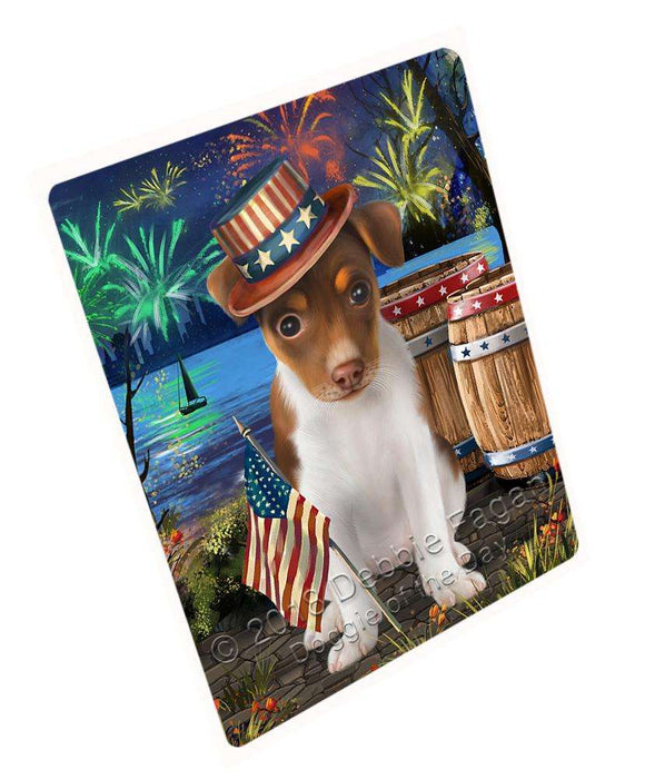 4th Of July Independence Day Fireworks Rat Terrier Dog At The Lake Magnet Mini (3.5" x 2") MAG56991