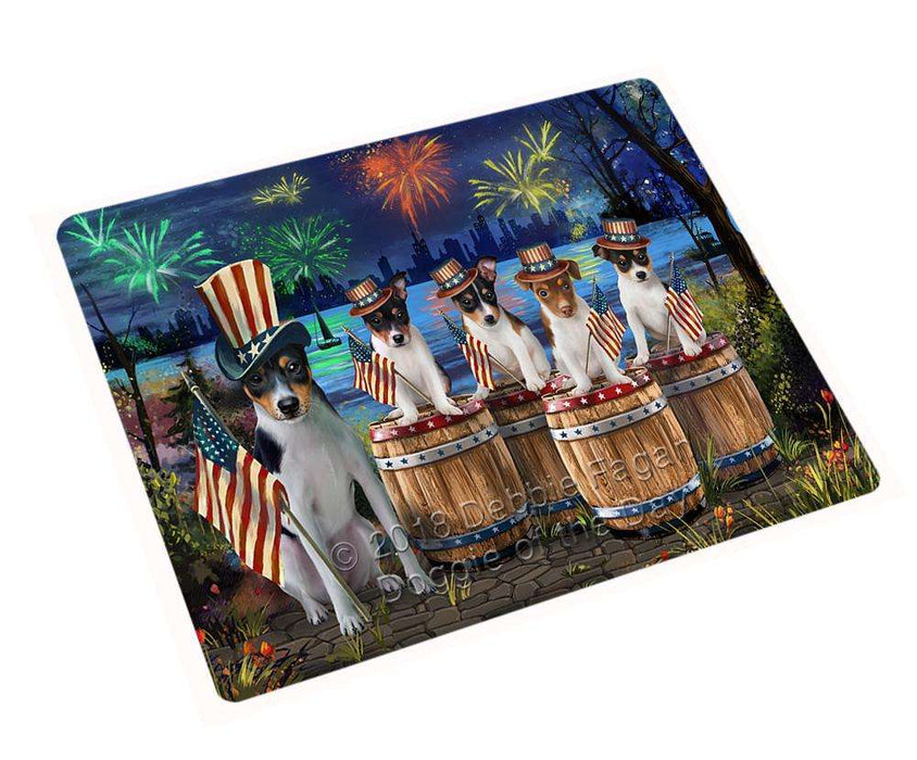 4th Of July Independence Day Fireworks Rat Terriers At The Lake Magnet Mini (3.5" x 2") MAG57168