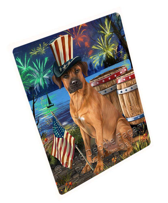 4th of July Independence Day Fireworks Rhodesian Ridgeback Dog at the Lake Blanket BLNKT76953