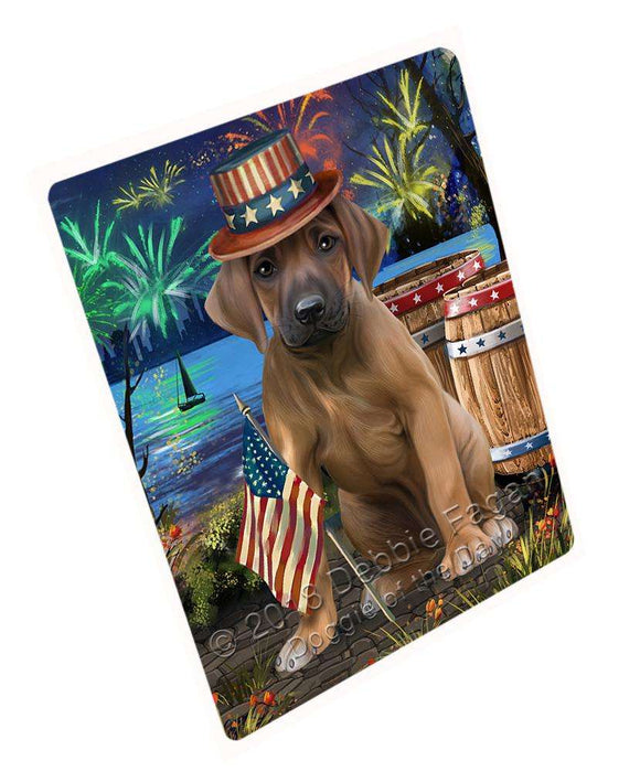 4th of July Independence Day Fireworks Rhodesian Ridgeback Dog at the Lake Blanket BLNKT76980