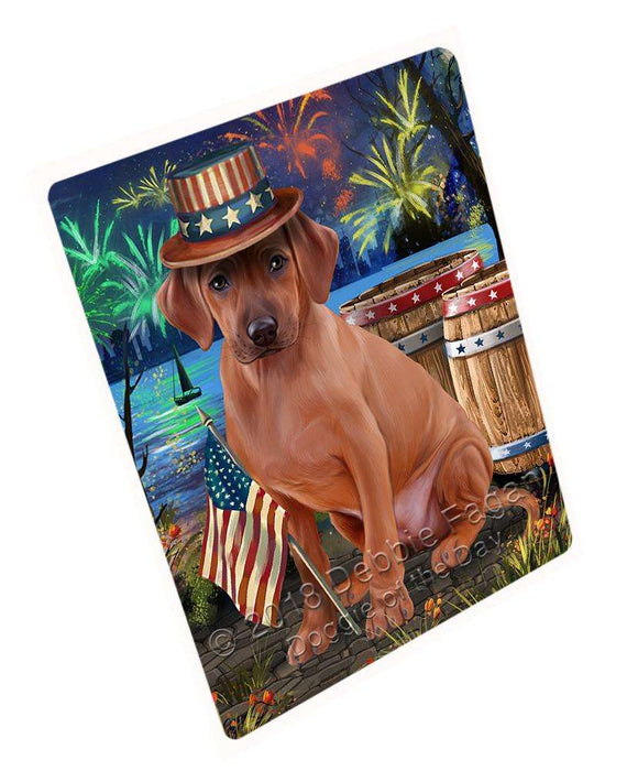 4th of July Independence Day Fireworks Rhodesian Ridgeback Dog at the Lake Blanket BLNKT76989