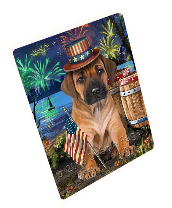 4th of July Independence Day Fireworks Rhodesian Ridgeback Dog at the Lake Cutting Board C57654