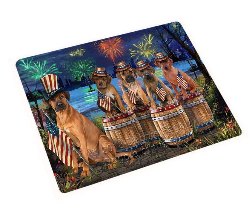 4th Of July Independence Day Fireworks Rhodesian Ridgebacks At The Lake Magnet Mini (3.5" x 2") MAG57171