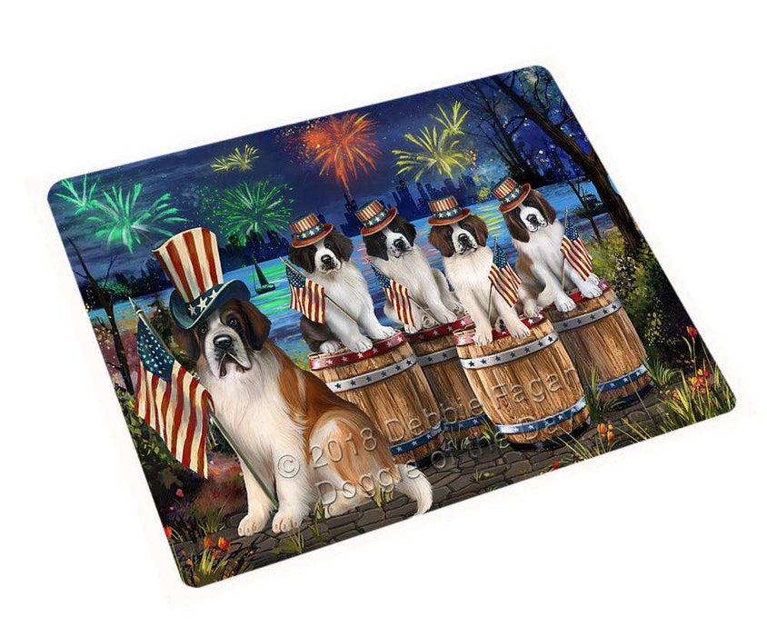 4th of July Independence Day Fireworks Saint Bernards at the Lake Cutting Board C57174