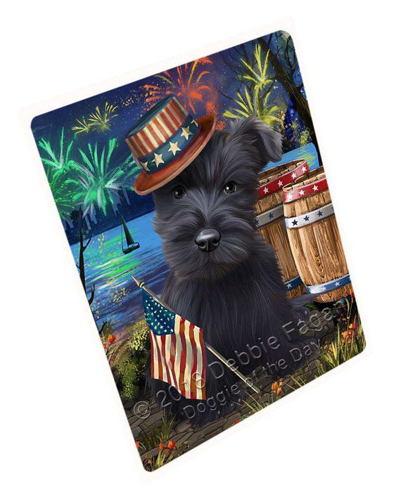 4th of July Independence Day Fireworks Scottish Terrier Dog at the Lake Large Refrigerator / Dishwasher Magnet RMAG67368