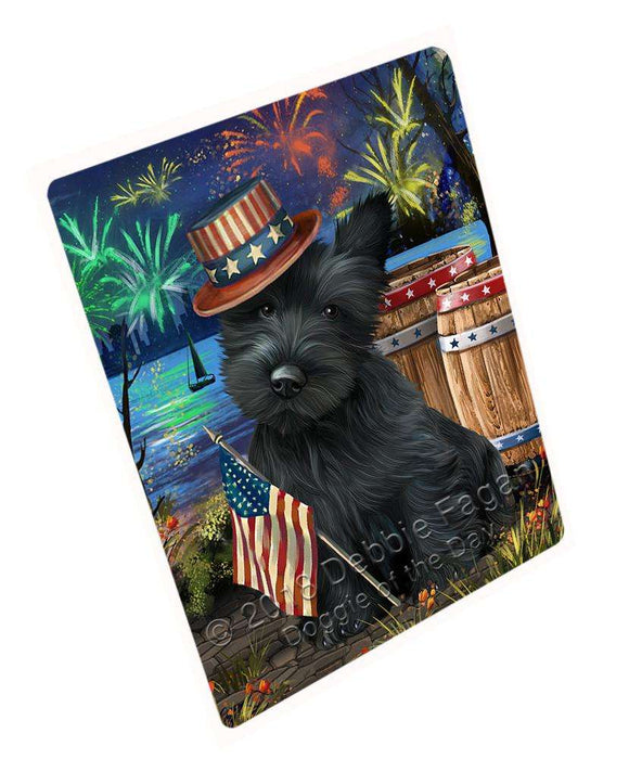 4th of July Independence Day Fireworks Scottish Terrier Dog at the Lake Large Refrigerator / Dishwasher Magnet RMAG67380