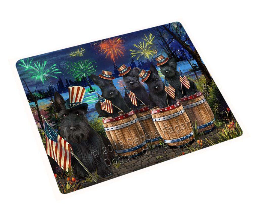 4th of July Independence Day Fireworks Scottish Terriers at the Lake Blanket BLNKT75549