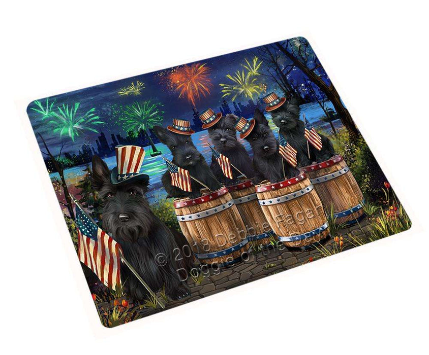 4th of July Independence Day Fireworks Scottish Terriers at the Lake Large Refrigerator / Dishwasher Magnet RMAG66360