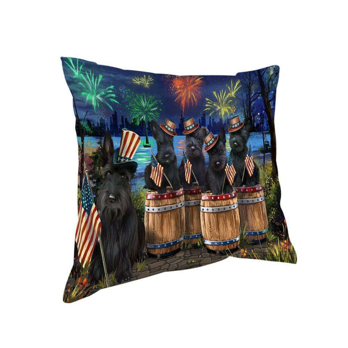 4th of July Independence Day Fireworks Scottish Terriers at the Lake Pillow PIL60272