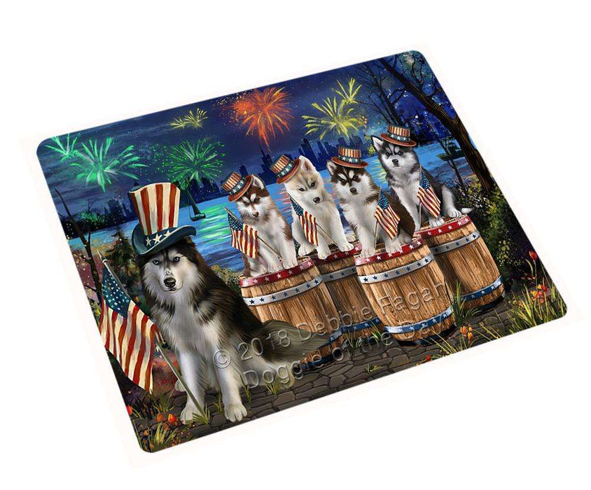 4th of July Independence Day Fireworks Siberian Huskies at the Lake Cutting Board C57189