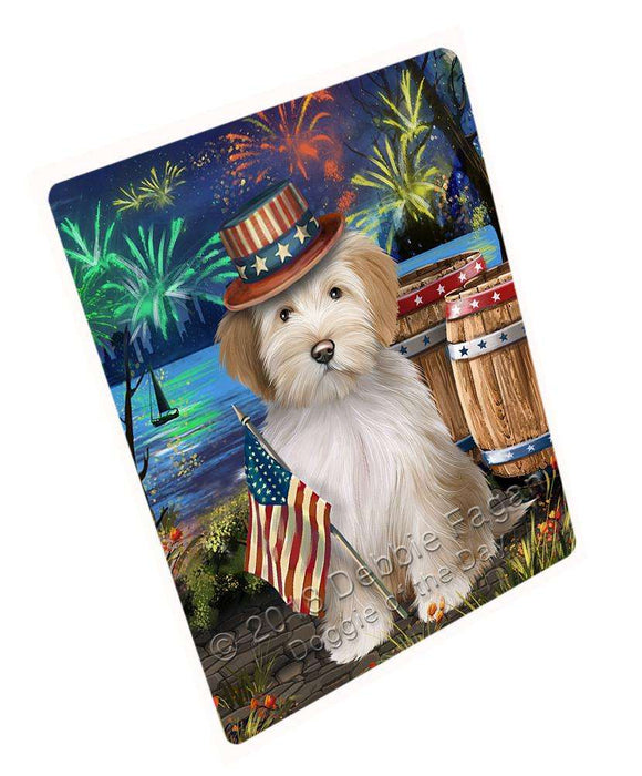 4th of July Independence Day Fireworks Tibetan Terrier Dog at the Lake Blanket BLNKT77205