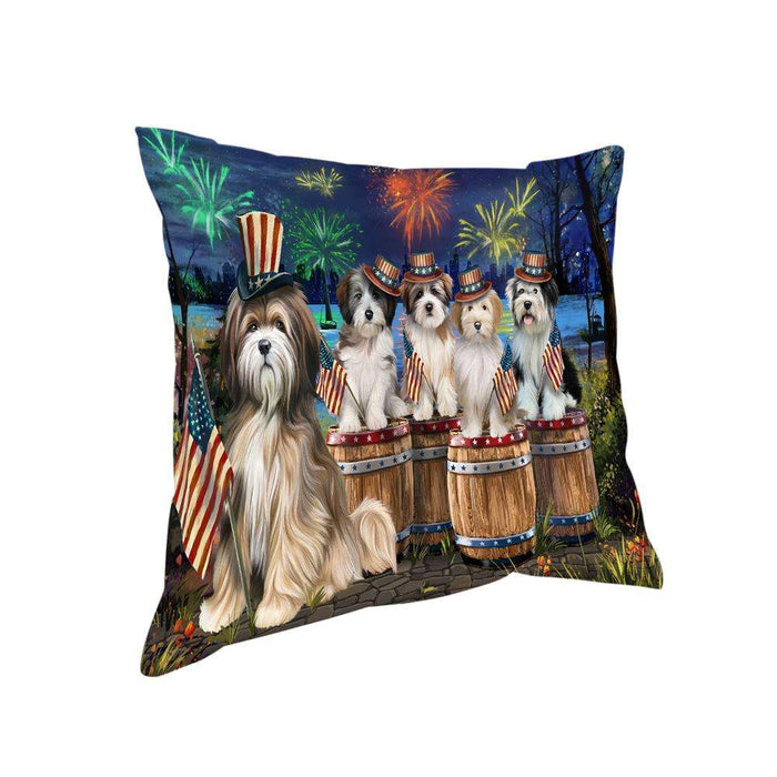 4th of July Independence Day Fireworks Tibetan Terriers at the Lake Pillow PIL60288