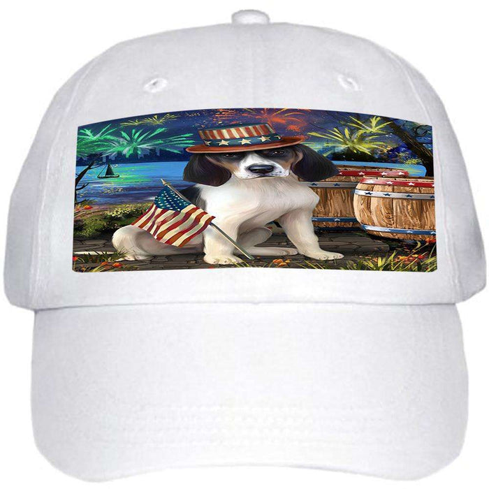 4th of July Independence Day Fireworks Treeing Walker Coonhound Dog at the Lake Ball Hat Cap HAT57450