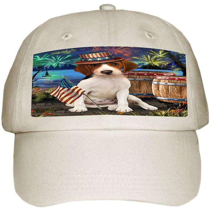 4th of July Independence Day Fireworks Treeing Walker Coonhound Dog at the Lake Ball Hat Cap HAT57456