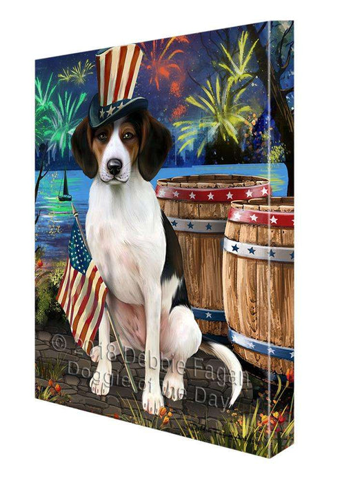 4th of July Independence Day Fireworks Treeing Walker Coonhound Dog at the Lake Canvas Print Wall Art Décor CVS77732