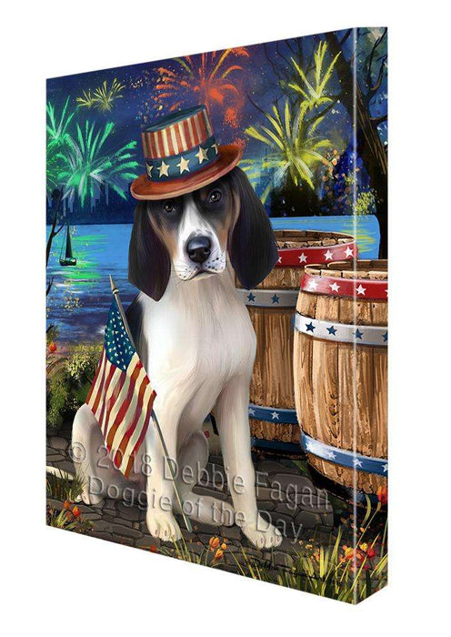 4th of July Independence Day Fireworks Treeing Walker Coonhound Dog at the Lake Canvas Print Wall Art Décor CVS77741