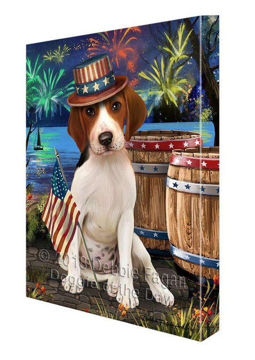 4th of July Independence Day Fireworks Treeing Walker Coonhound Dog at the Lake Canvas Print Wall Art Décor CVS77759