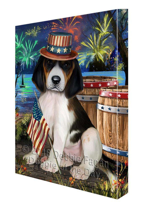 4th of July Independence Day Fireworks Treeing Walker Coonhound Dog at the Lake Canvas Print Wall Art Décor CVS77768