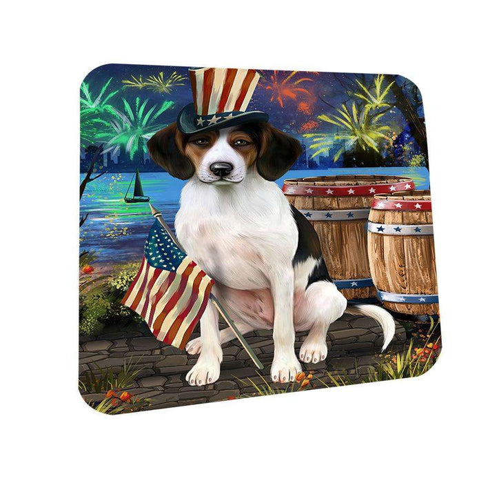 4th of July Independence Day Fireworks Treeing Walker Coonhound Dog at the Lake Coasters Set of 4 CST51197