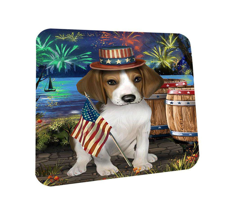4th of July Independence Day Fireworks Treeing Walker Coonhound Dog at the Lake Coasters Set of 4 CST51199