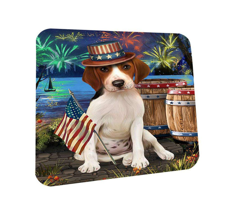 4th of July Independence Day Fireworks Treeing Walker Coonhound Dog at the Lake Coasters Set of 4 CST51200