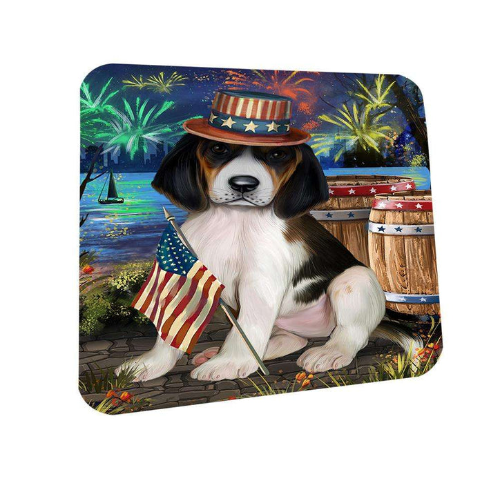 4th of July Independence Day Fireworks Treeing Walker Coonhound Dog at the Lake Coasters Set of 4 CST51201