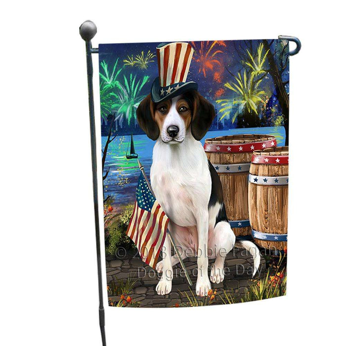 4th of July Independence Day Fireworks Treeing Walker Coonhound Dog at the Lake Garden Flag GFLG51160