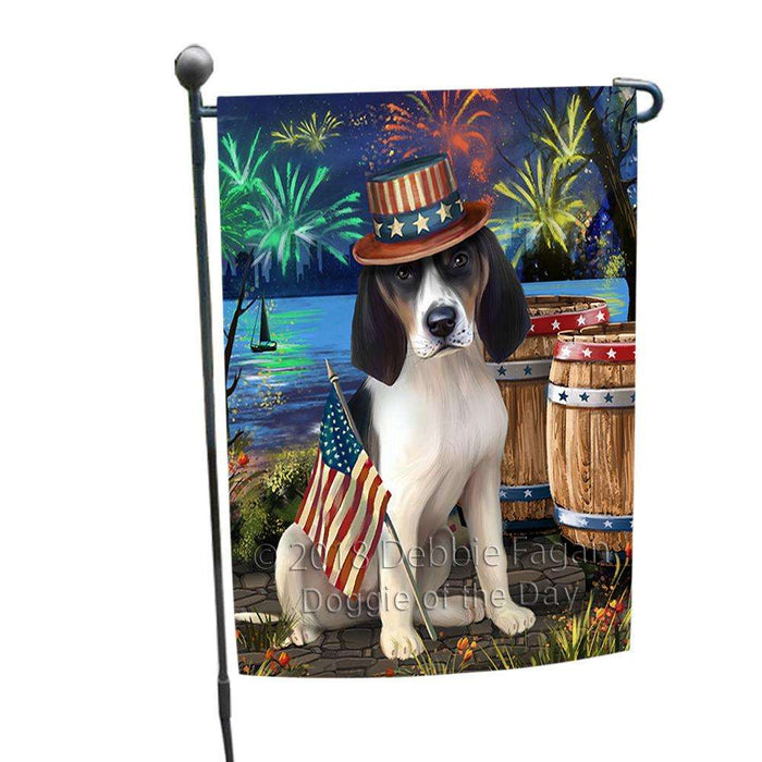 4th of July Independence Day Fireworks Treeing Walker Coonhound Dog at the Lake Garden Flag GFLG51161