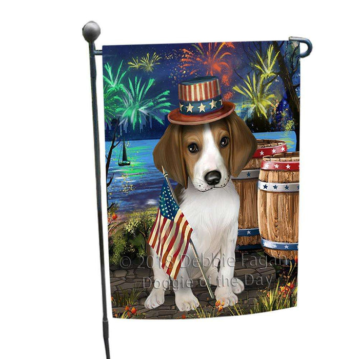 4th of July Independence Day Fireworks Treeing Walker Coonhound Dog at the Lake Garden Flag GFLG51162